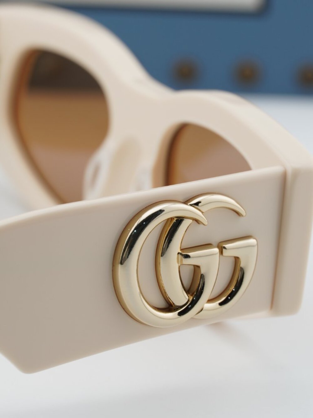 Gucci GG1754S 003 Women Rectangle Sunglasses - Beige / Brown - Picture 3 of 10
